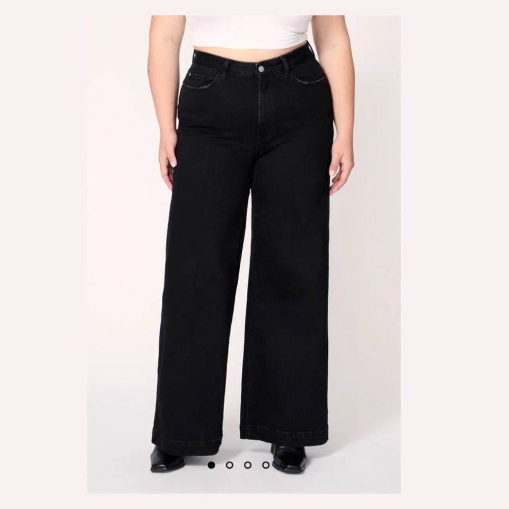 Warp + Weft Black Wide-Leg Jeans